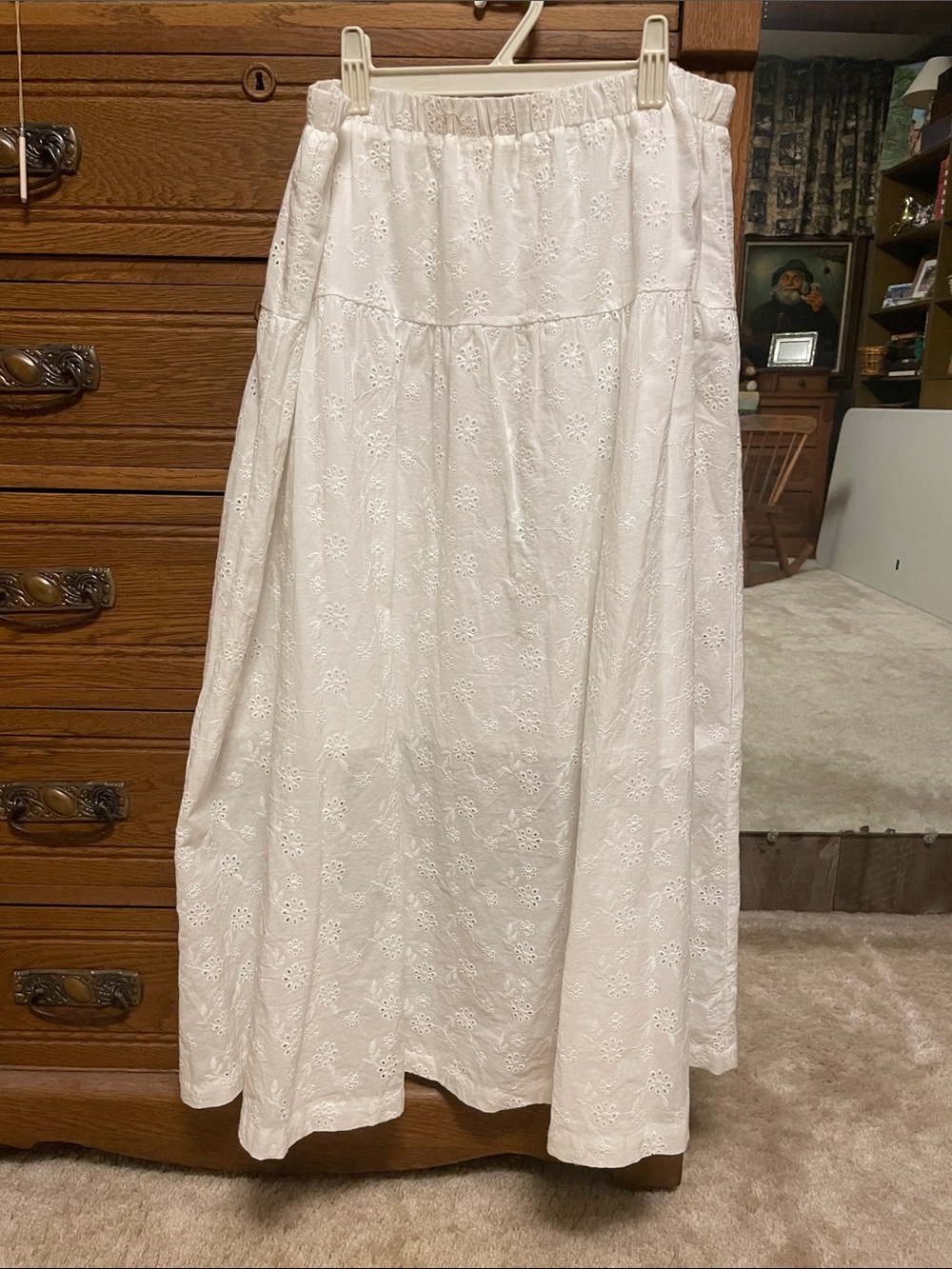 Celebrity Pink White Eyelet Maxi Skirt